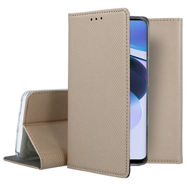 9D SKLO + PUZDRO 2v1 pre Realme C35 - Knižkové Magnet zlaté