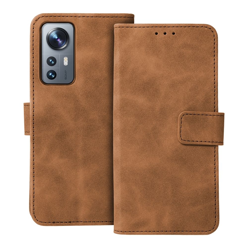 Knižkové puzdro pre Xiaomi 12 Lite - Solid hnedé