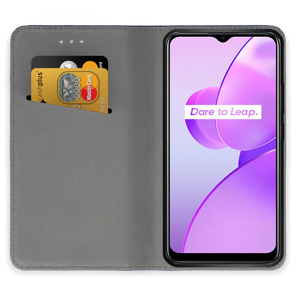 9D SKLO + PUZDRO 2v1 pre Realme C31 - Knižkové Smart MAGNET čierne