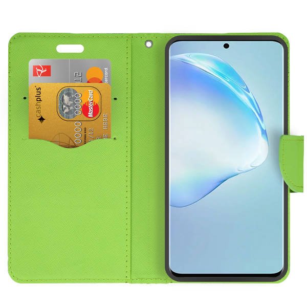 SKLO + PUZDRO 2v1 pre Samsung Galaxy S23 Plus 5G - Knižkové FANCY modré zelené
