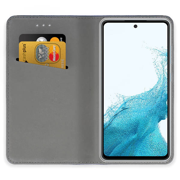 9D SKLO + PUZDRO 2v1 pre Samsung Galaxy A54 5G - Knižkové MAGNET modré