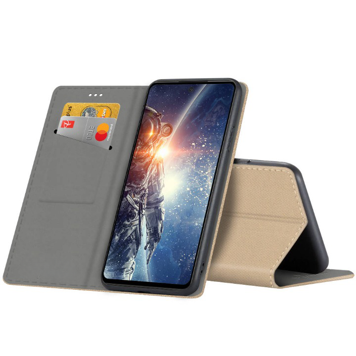 9D SKLO + PUZDRO 2v1 pre Samsung Galaxy A54 5G - Knižkové MAGNET zlaté
