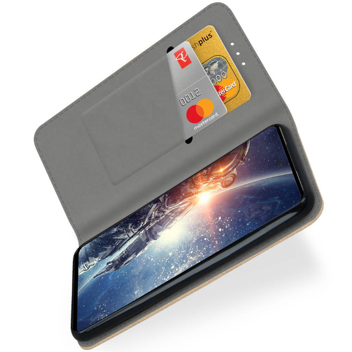9D SKLO + PUZDRO 2v1 pre Samsung Galaxy A54 5G - Knižkové MAGNET zlaté