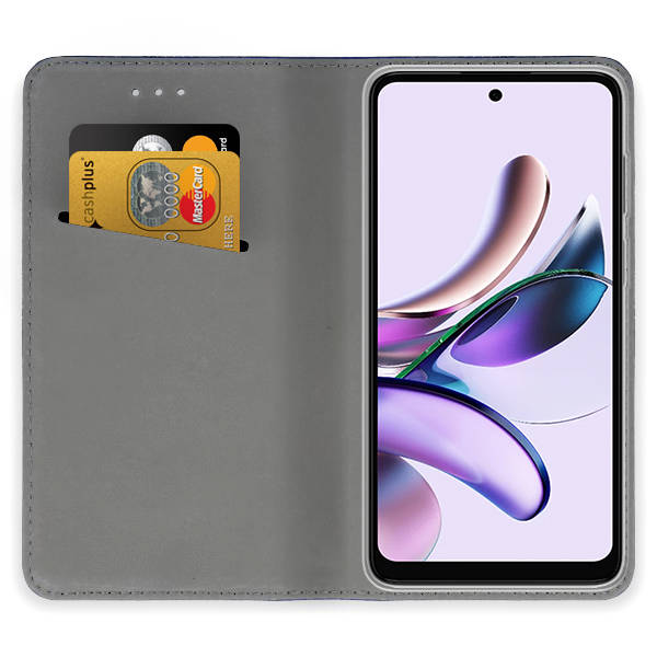 9D SKLO + PUZDRO pre Motorola Moto G23 / G13 - Knižkové puzdro MAGNET červené