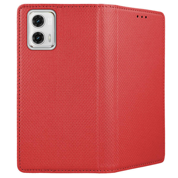 9D SKLO + PUZDRO 2v1 pre Motorola Moto G73 5G - Knižkové MAGNET červené