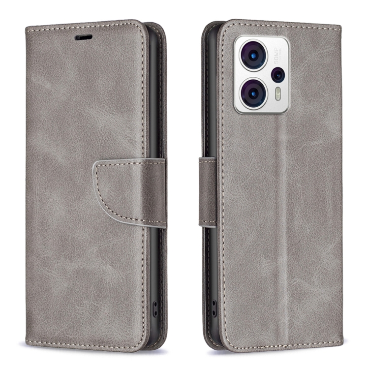 9D SKLO + PUZDRO 2v1 pre Motorola Moto G53 5G - Knižkové LEATHER sivé