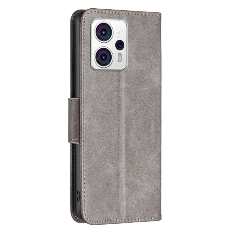 9D SKLO + PUZDRO 2v1 pre Motorola Moto G53 5G - Knižkové LEATHER sivé