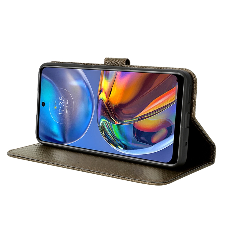 Knižkové puzdro pre Motorola Moto E32 / E32s - Texture hnedé