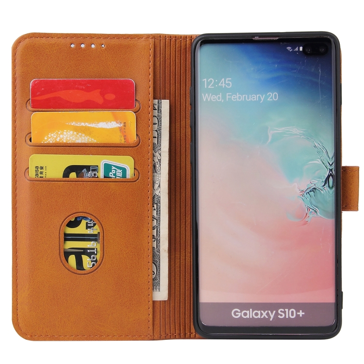 Knižkové puzdro pre Samsung Galaxy S10 Plus - SOLID hnedé