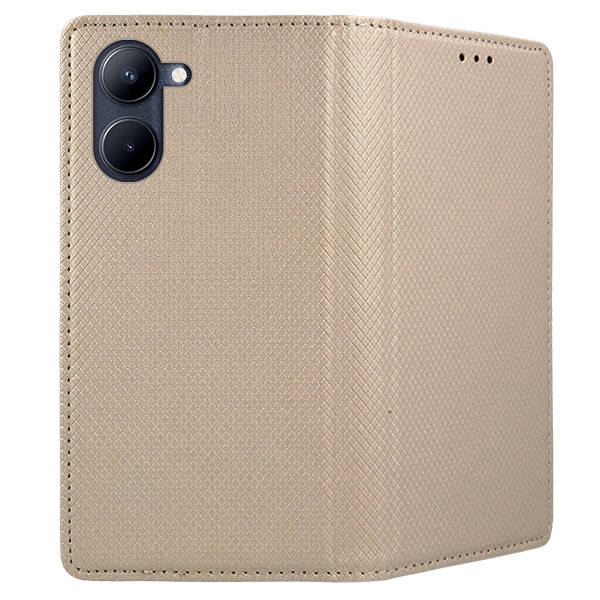 9D SKLO + PUZDRO 2v1 pre Realme C33 - Knižkové MAGNET zlaté