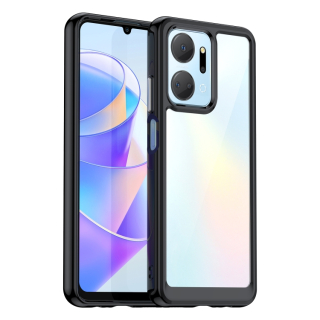 Tvrdený kryt pre Honor X7a - SPACE čierno priesvitný
