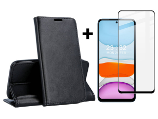 SKLO + PUZDRO 2v1 pre Xiaomi Redmi Note 12S - Knižkové SMART MAGNETIC čierne