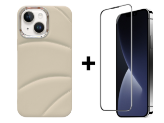SKLO + PUZDRO 2v1 pre iPhone 15 Plus - JACKET biele