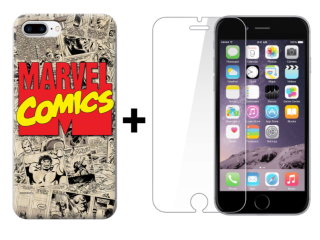 SKLO + PUZDRO 2v1 pre IPHONE 7, 8 PLUS - MARVEL 004