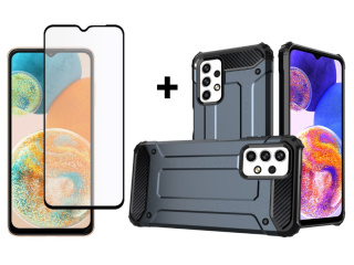 SKLO + PUZDRO 2v1 pre Samsung Galaxy A23 / A23 5G - HYBRID ARMOR modré