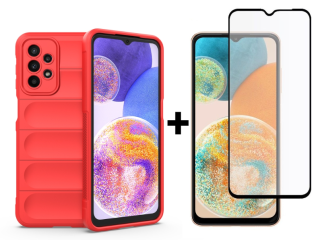 SKLO + PUZDRO 2v1 pre Samsung Galaxy A23 / A23 5G - MAGIC SHIELD červené