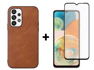 SKLO + PUZDRO 2v1 pre Samsung Galaxy A23 / A23 5G - COWHIDE hnedé
