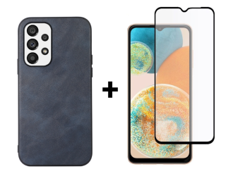 SKLO + PUZDRO 2v1 pre Samsung Galaxy A23 / A23 5G - COWHIDE modré