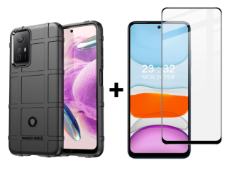 SKLO + PUZDRO 2v1 pre Xiaomi Redmi Note 12S - Tvrdené COVERAGE čierne