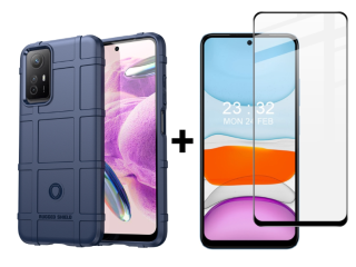 SKLO + PUZDRO 2v1 pre Xiaomi Redmi Note 12S - Tvrdené COVERAGE modré
