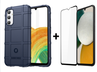 SKLO + PUZDRO 2v1 pre Samsung Galaxy A34 5G - Tvrdené COVERAGE modré