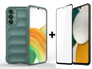 SKLO + PUZDRO 2v1 pre Samsung Galaxy A34 5G - MAGIC SHIELD zelené