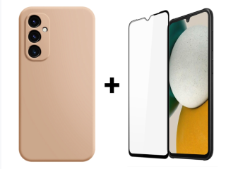 SKLO + PUZDRO 2v1 pre Samsung Galaxy A34 5G - Silikónové MATT marhuľové