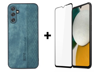 SKLO + PUZDRO 2v1 pre Samsung Galaxy A34 5G - Zadný EMBOSSED zelený