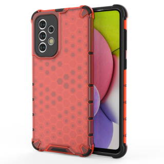 Tvrdený kryt pre Samsung Galaxy A33 5G - HONEYCOMB červený