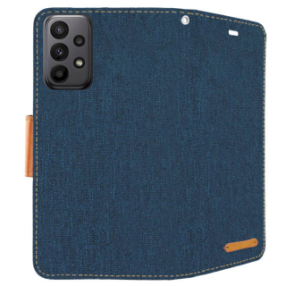 Knižkové puzdro pre Samsung Galaxy A23 / A23 5G - CANVAS modro hnedé