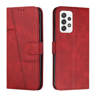 STITCHING Knižkové puzdro pre Samsung Galaxy A23 / A23 5G - červené