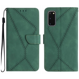 STITCHING Knižkové puzdro pre Samsung Galaxy S20 - zelené