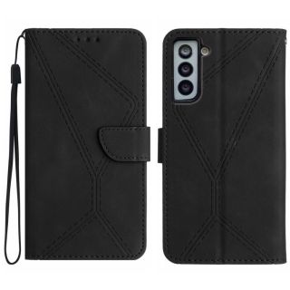 STITCHING Knižkové puzdro pre Samsung Galaxy S21 FE 5G - čierne