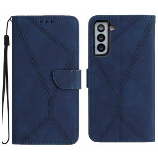 STITCHING Knižkové puzdro pre Samsung Galaxy S22 Plus 5G - modré