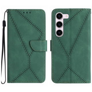 STITCHING Knižkové puzdro pre Samsung Galaxy S23 Plus 5G - zelené