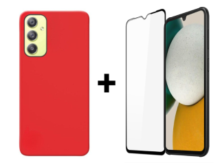 SKLO + KRYT 2v1 pre Samsung Galaxy A34 5G - Silikónový Zadný kryt MATT červený