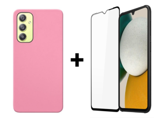 SKLO + KRYT 2v1 pre Samsung Galaxy A34 5G - Silikónový Zadný kryt MATT ružový