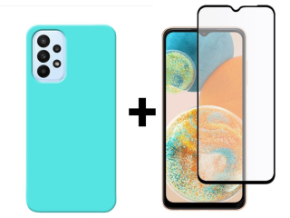 SKLO + KRYT 2v1 pre Samsung Galaxy A23 / A23 5G - Silikónový Zadný kryt MATT mentolový