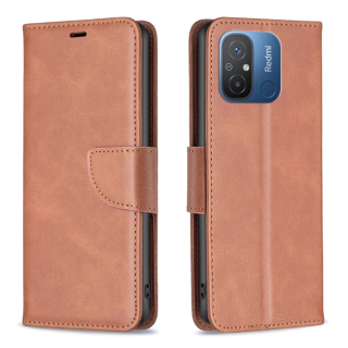LAMBSKIN Knižkové puzdro pre Xiaomi Redmi 12C - hnedé