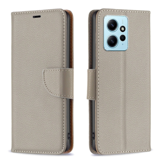 LAMBSKIN Knižkové puzdro pre Xiaomi Redmi Note 12 4G - sivé
