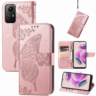 BUTTERFLY Knižkové puzdro pre Xiaomi Redmi Note 12S - ružové