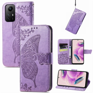 BUTTERFLY Knižkové puzdro pre Xiaomi Redmi Note 12S - fialové