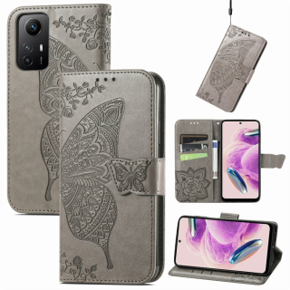 BUTTERFLY Knižkové puzdro pre Xiaomi Redmi Note 12S - sivé