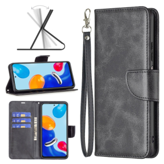 LAMBSKIN Knižkové puzdro pre Xiaomi Redmi Note 12S - čierne