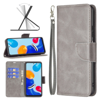 LAMBSKIN Knižkové puzdro pre Xiaomi Redmi Note 12S - sivé