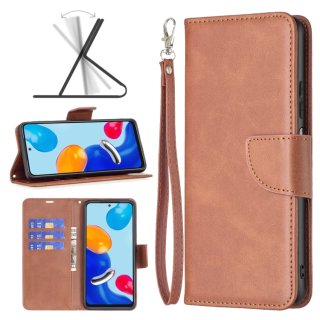 LAMBSKIN Knižkové puzdro pre Xiaomi Redmi Note 12S - hnedé