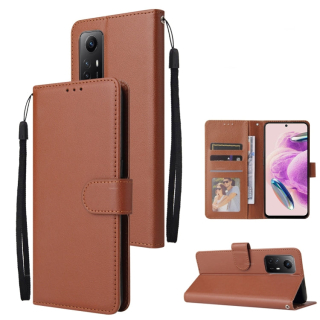 SOLID Knižkové puzdro pre Xiaomi Redmi Note 12S - hnedé