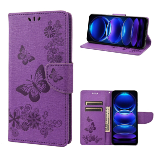 BUTTERFLY Knižkové puzdro pre Xiaomi Redmi Note 12 5G - fialové