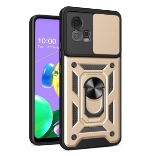 SLIDING ARMOR Tvrdený kryt pre Motorola Moto G72 - zlatý