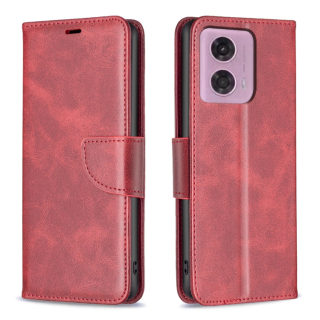 LAMBSKIN Knižkové puzdro pre Motorola Moto G34 5G - červené